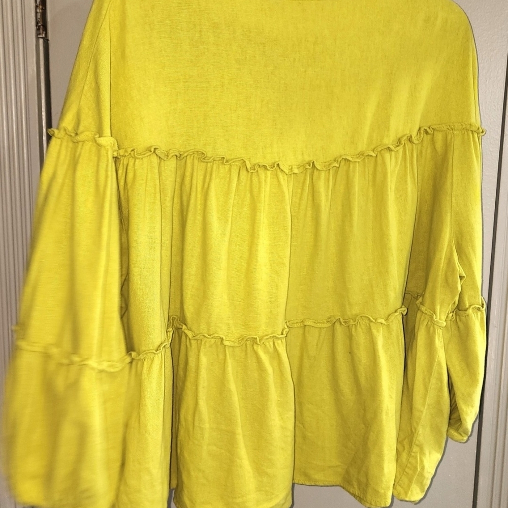 Yellow Ruffled Women's Top - Picture 5 of 10